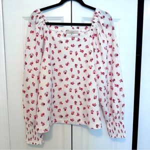 LOFT Floral Top - Square Neck - Size XL